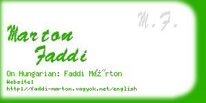 marton faddi business card